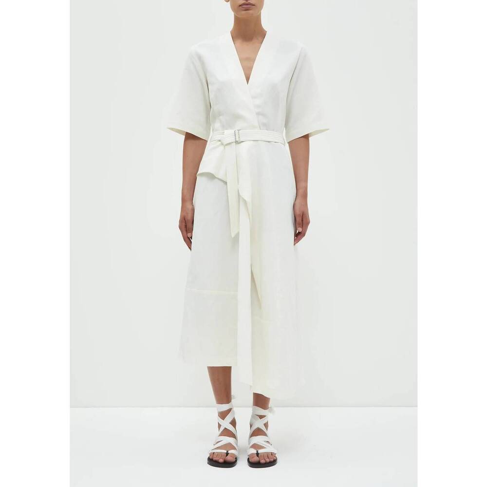 NEW CHRISTIAN WIJNANTS daeva midi dress in white